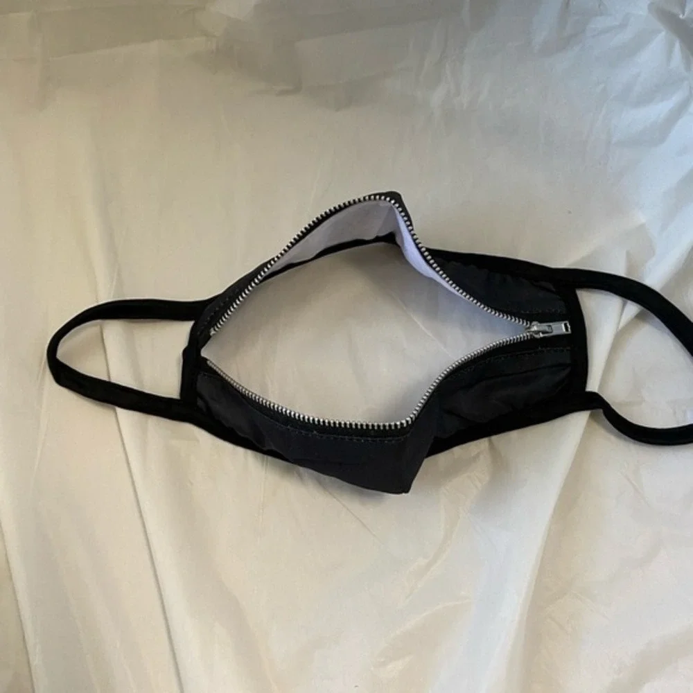 Fashion Cotton Zippered Face‎ Mask Black